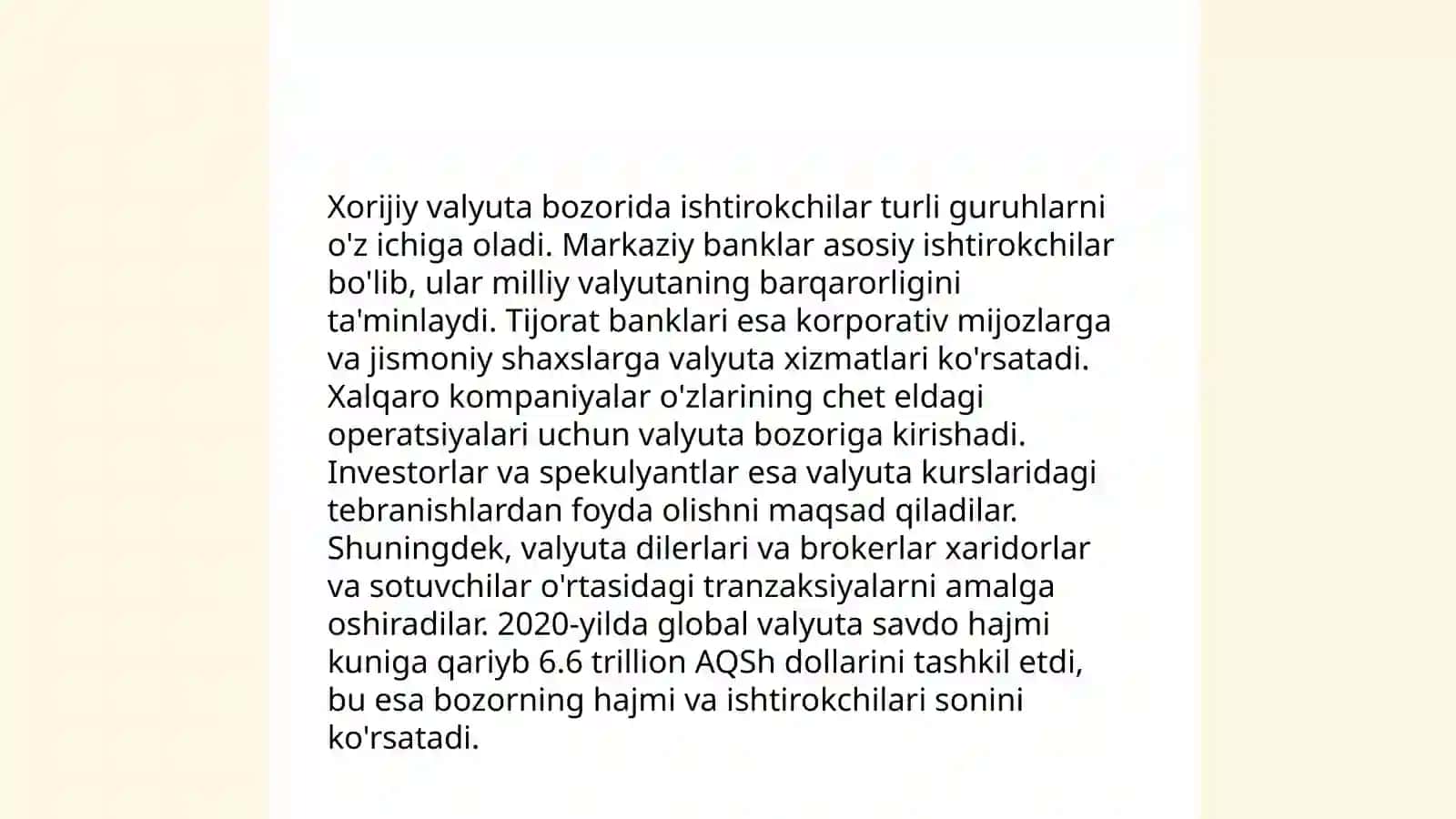 Xorijiy valyuta bozori nazariyalari 4