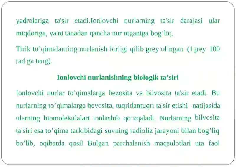 Kombinirlangan radiatsion zararlanish 4