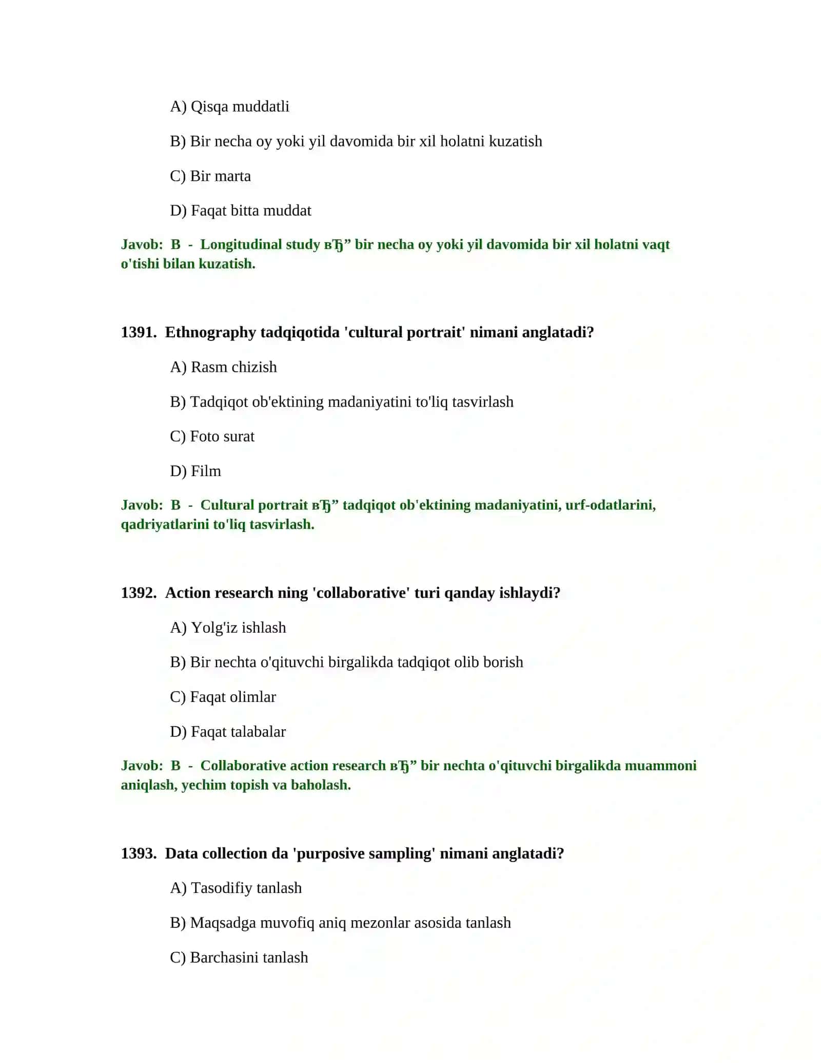 BOSHLANG'ICH TA'LIM O'QITUVCHISI TEST SINOVLARI 4