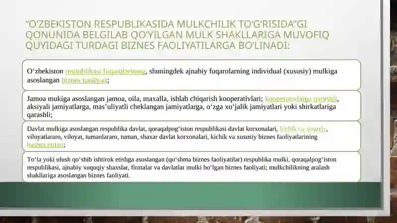 Biznеsni tаshkil etish tаrtibi. Yakkа tаdbirkоrlik. Jаmоа tаdbirkоrligi taqdimot 4
