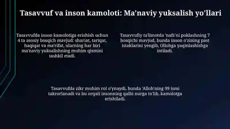 Sharq mutaffakkirlarining islom dinining inson kamoloti haqidagi gʻoyalar 4