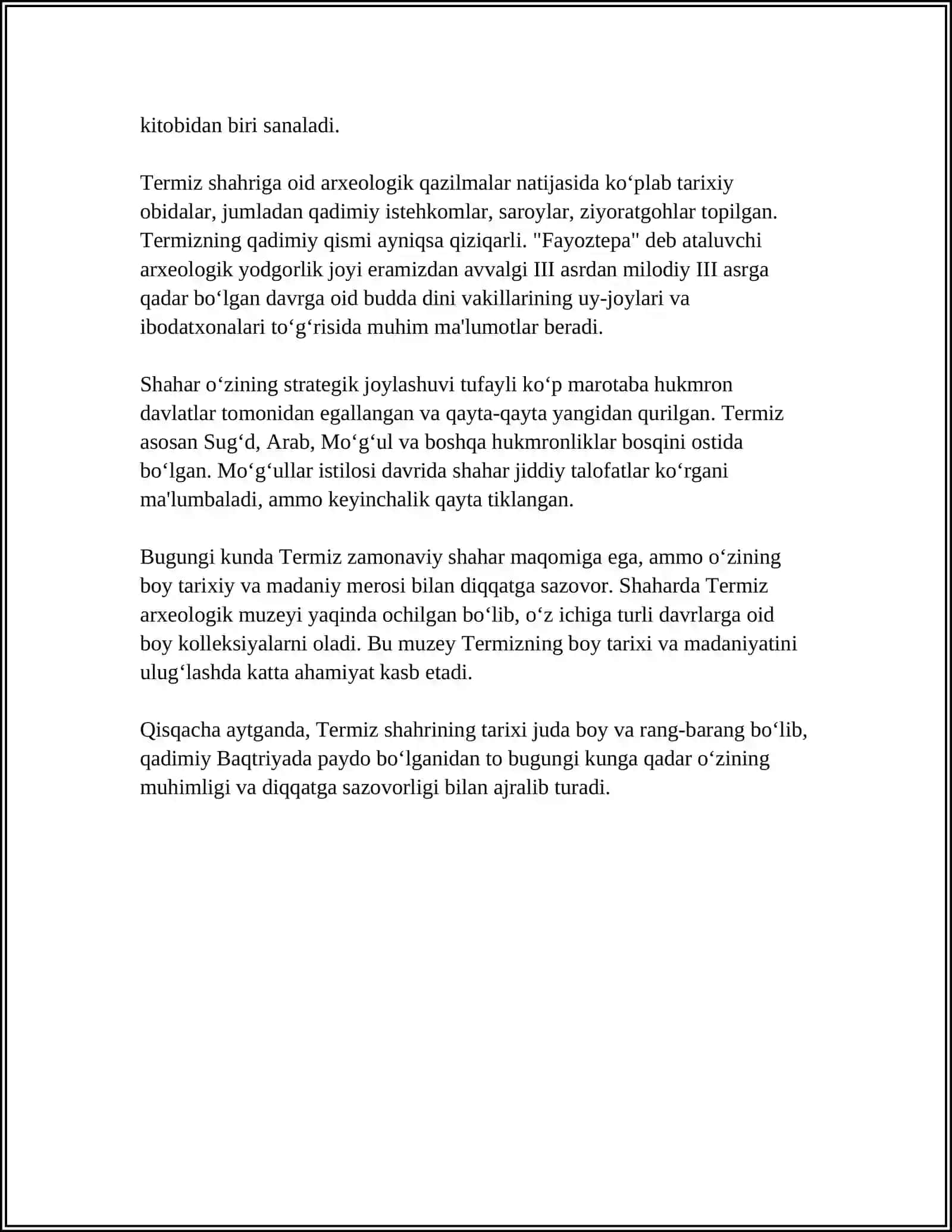 IMOM TERMIZIYNING HADIS ILMIGA QOʻSHGAN HISSALARI QIYOSIY TAHLILIMAVZUSIDA PRENTATSIYA 4