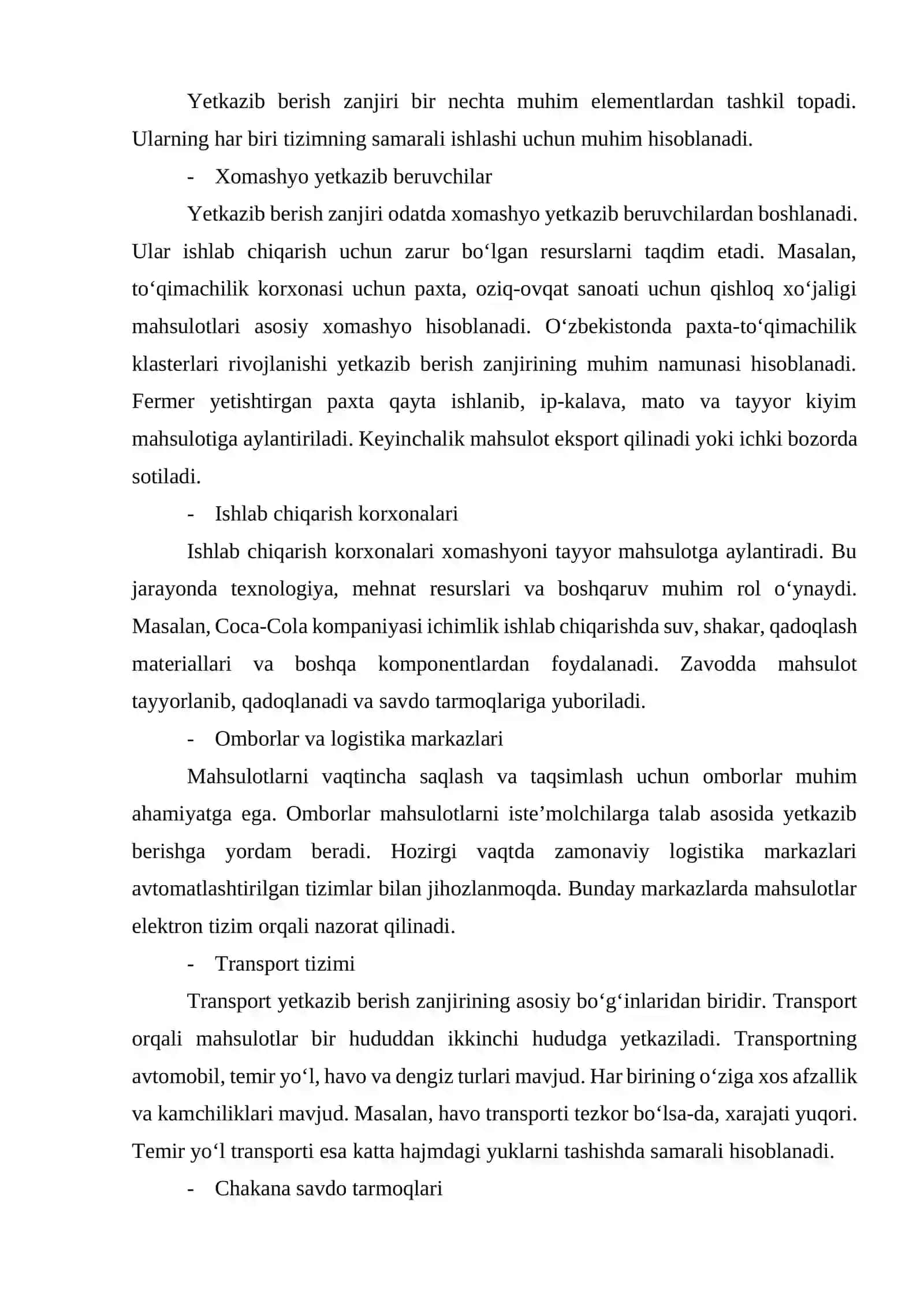 Yetkazib berish zanjirining zamonaviy modellari tahlili 4