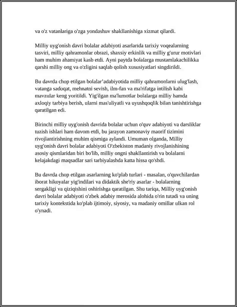 MILLIY UYĜONISH DAVRI ÒZBEK BOLALAR ADABIYOTI 4