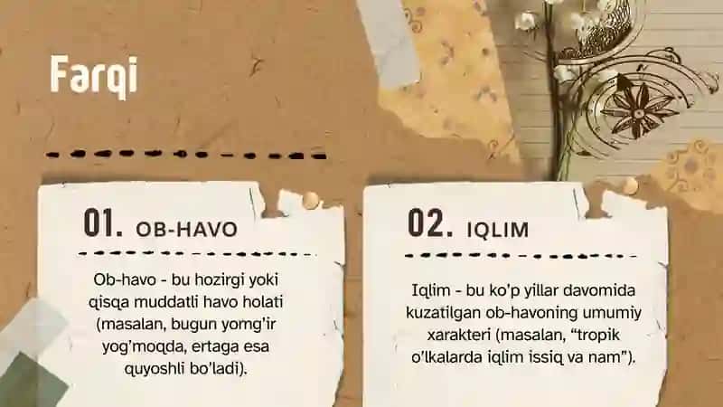 Ob-havo va iqlim mavzusida taqdimot. 4