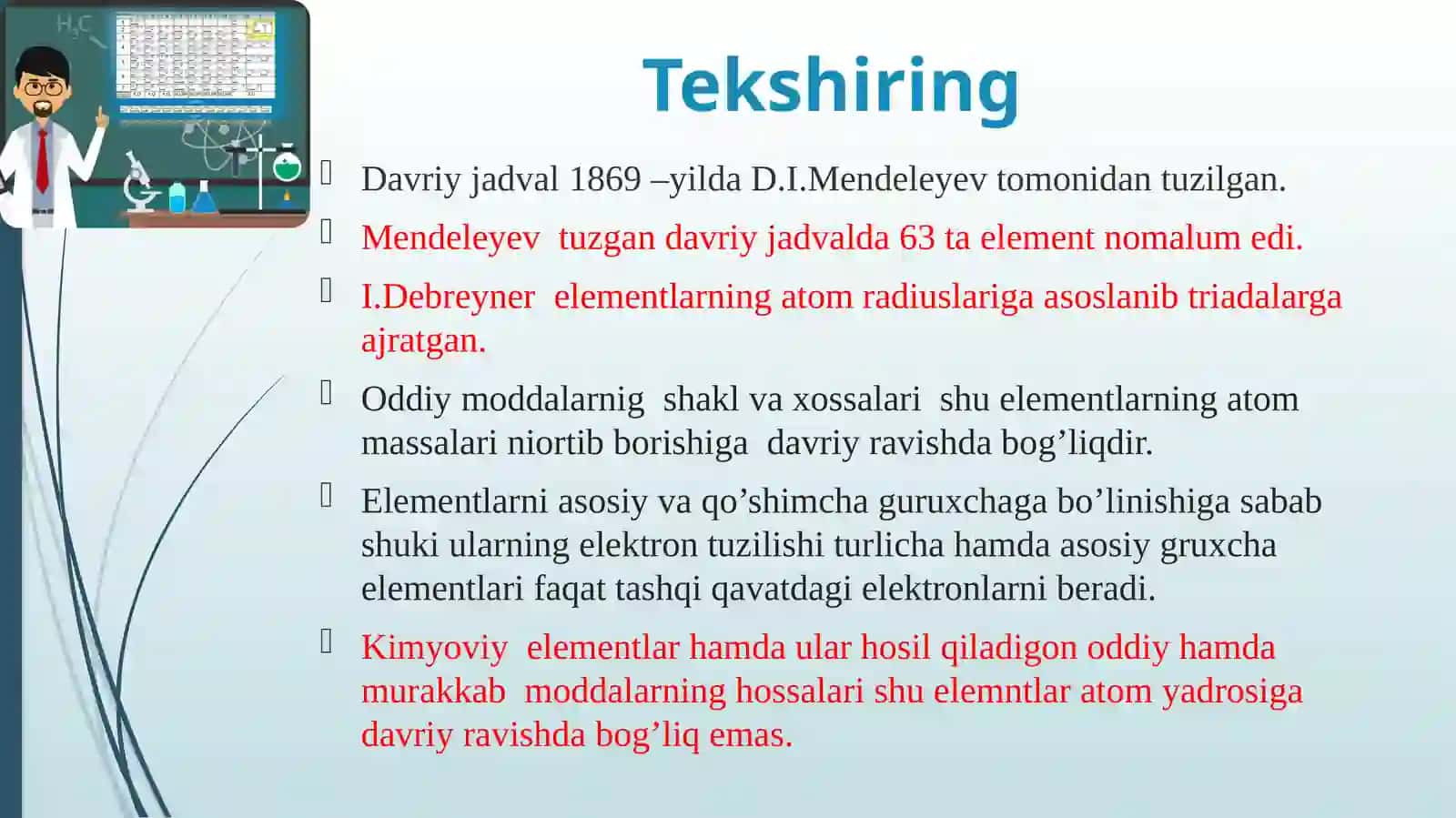 DAVRIY SISTEMA SINI MUSTAXKAMLASH 4