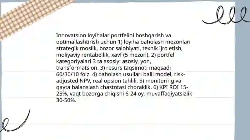 KORXONALARDA INNOVATSION FAOLIYATNI BOSHQARISH VA TAVAKKALCHILIKLARNI OPTIMALLASHTIRISH 4
