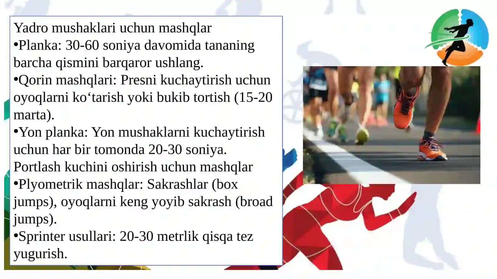 Yengil atletikada (texnik, taktik) tayyorgarlik turlarining o'rni 4