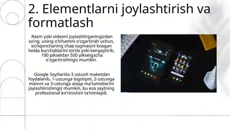 Google Saytlarning asosiy xususiyatlari va imkoniyatlari 4