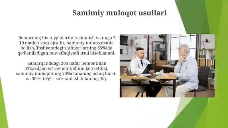 Pasient bilan verbal muloqot ko'nikmalari 4