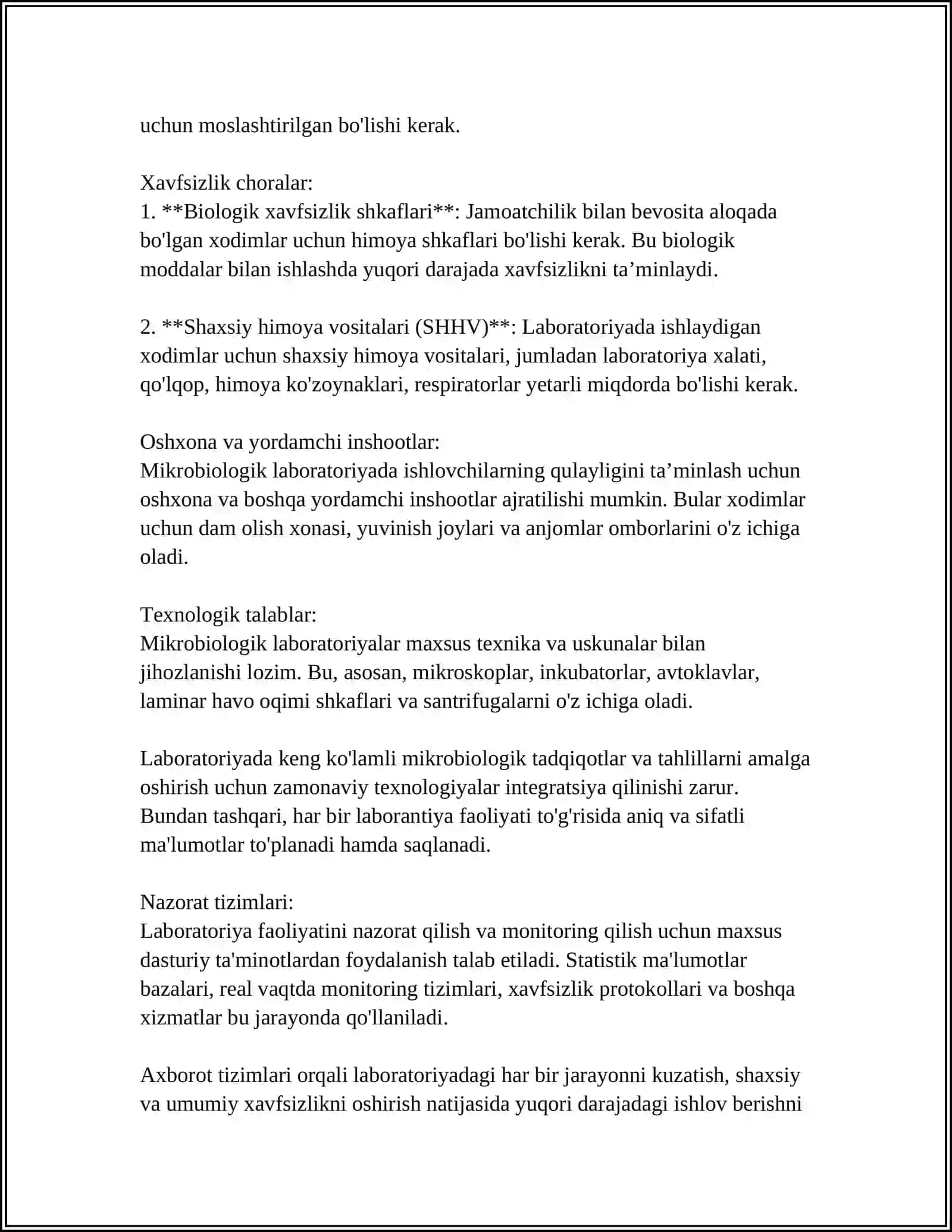 MIKROBIOLOGIK LABARATORIYA TUZILISHI VA TASHKIL ETISH. MIKROORGANIZIMLAR TASNIFI. BAKTERIYALARNI O'RGANISH USULLARI 4