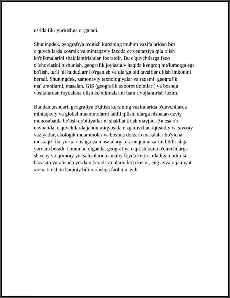 GEOGRAFIYA O'QITISH KURSINING MAQSADI VA VAZIFALARI 4