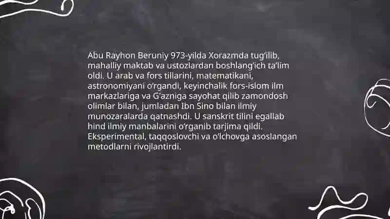 Abu Rayhon Beruniyning hayoti va ijodi 4