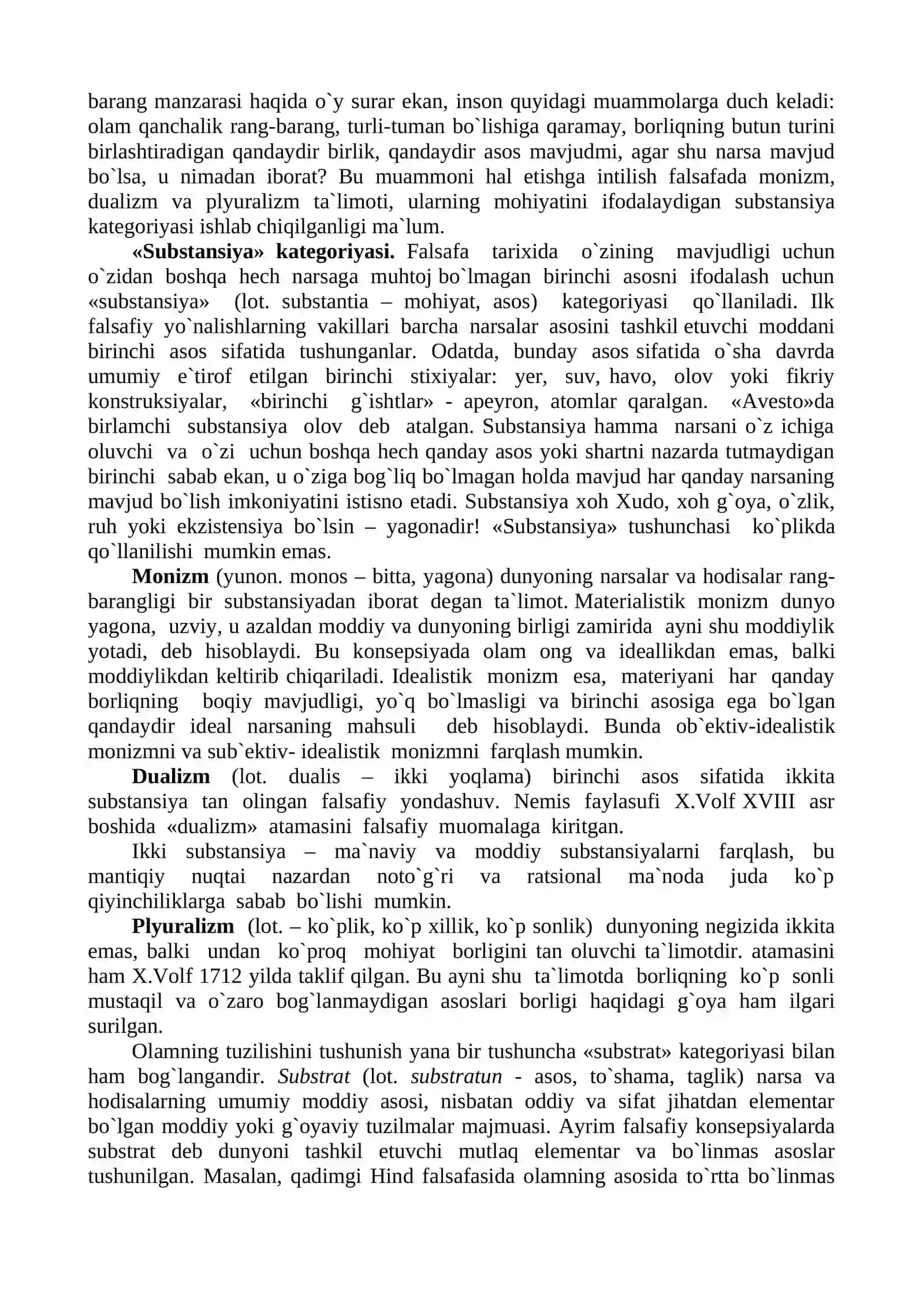 BORLIQ FALSAFASI (ONTOLOGIYA) 4