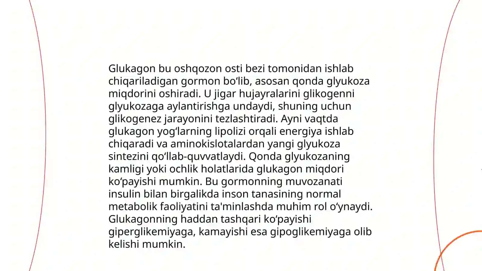 Odam organizmida kechadigan metobalik jarayonlarda insulin va glyukagonni roli 4