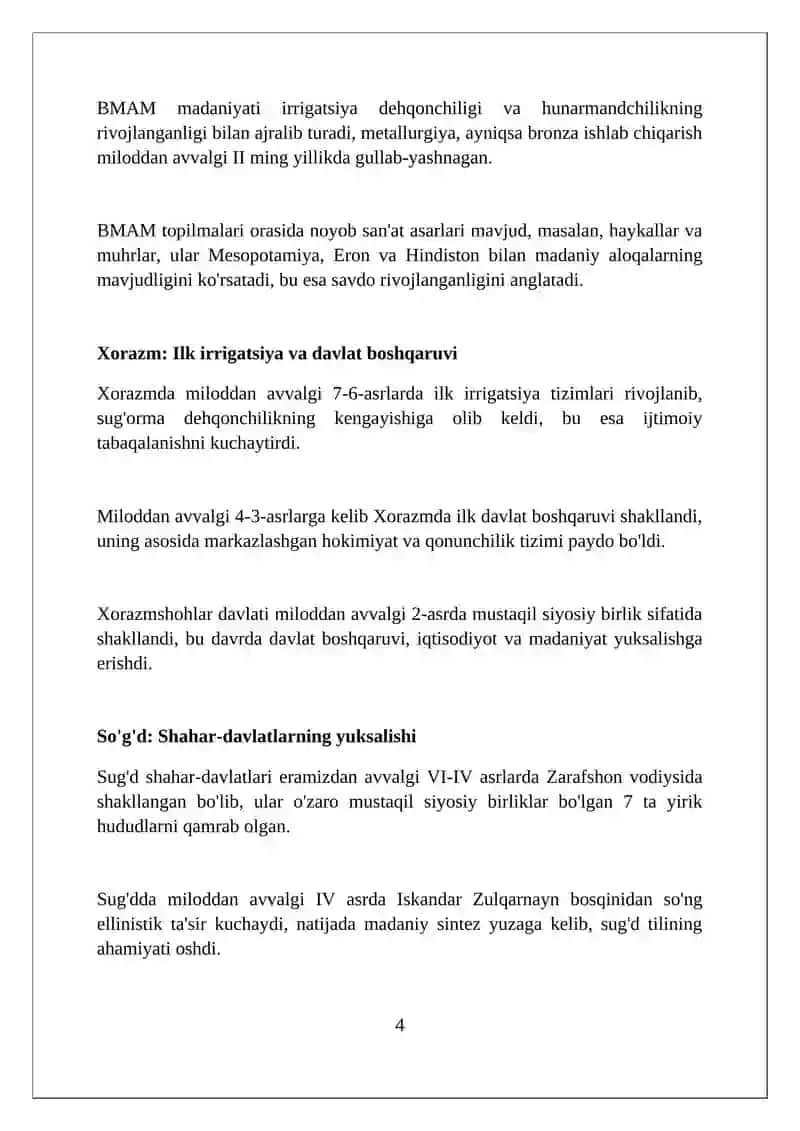 Узбекистон худудида илк давлатларнинг ташкил топиши ва ривожланиш боскичлари 4