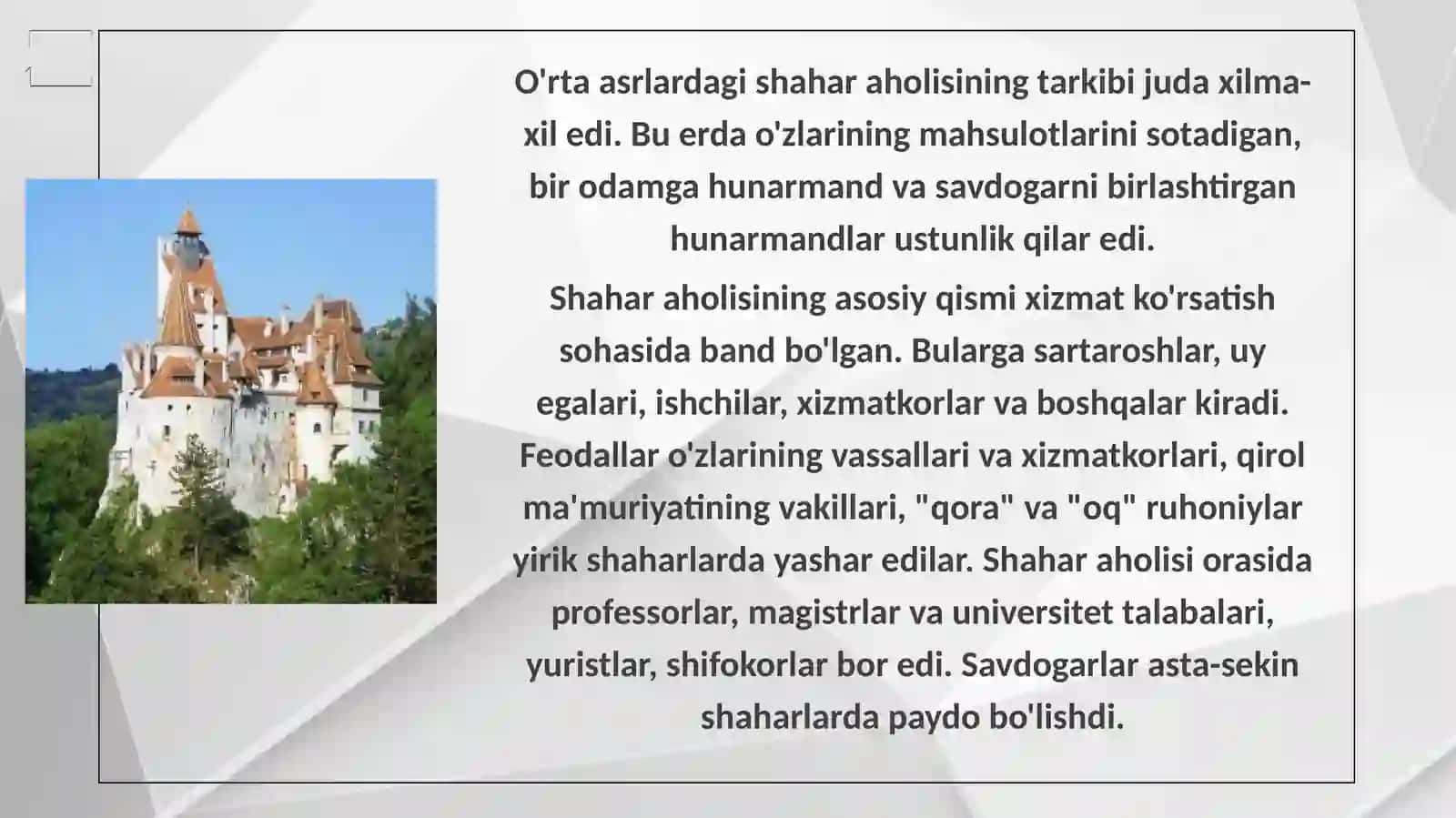 Oʻrta asr shaharlarining vujudga kelishi. Salib yurishlari. Diniy ritsarlik ordenlari 4