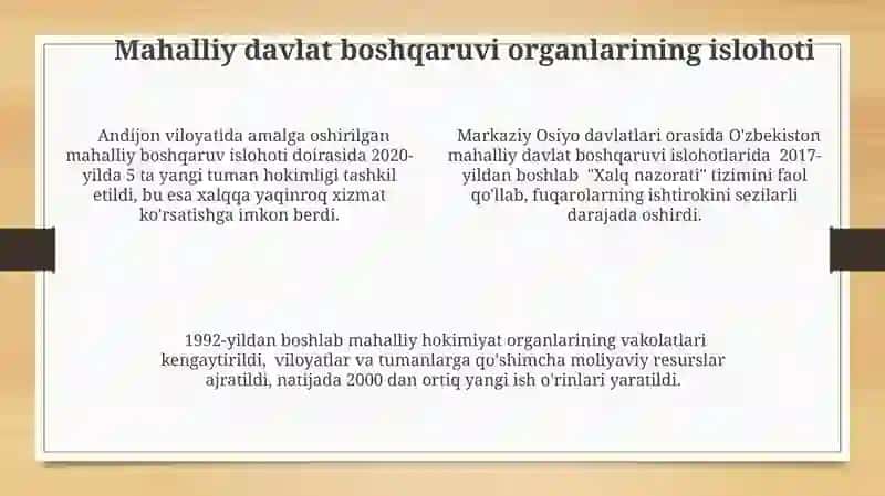 Mustaqillik yillarida davlat boshqaruvi tizimida amalga oshirilgan islohotlar 4