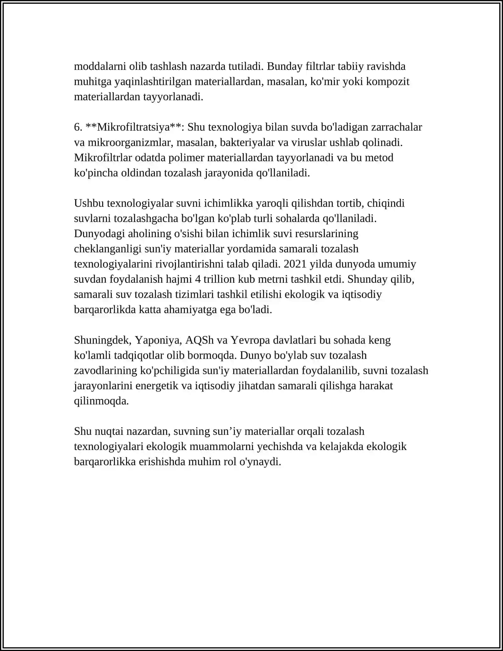 SUNIY MATERIALLARNI TOZALASH USULLARI 4
