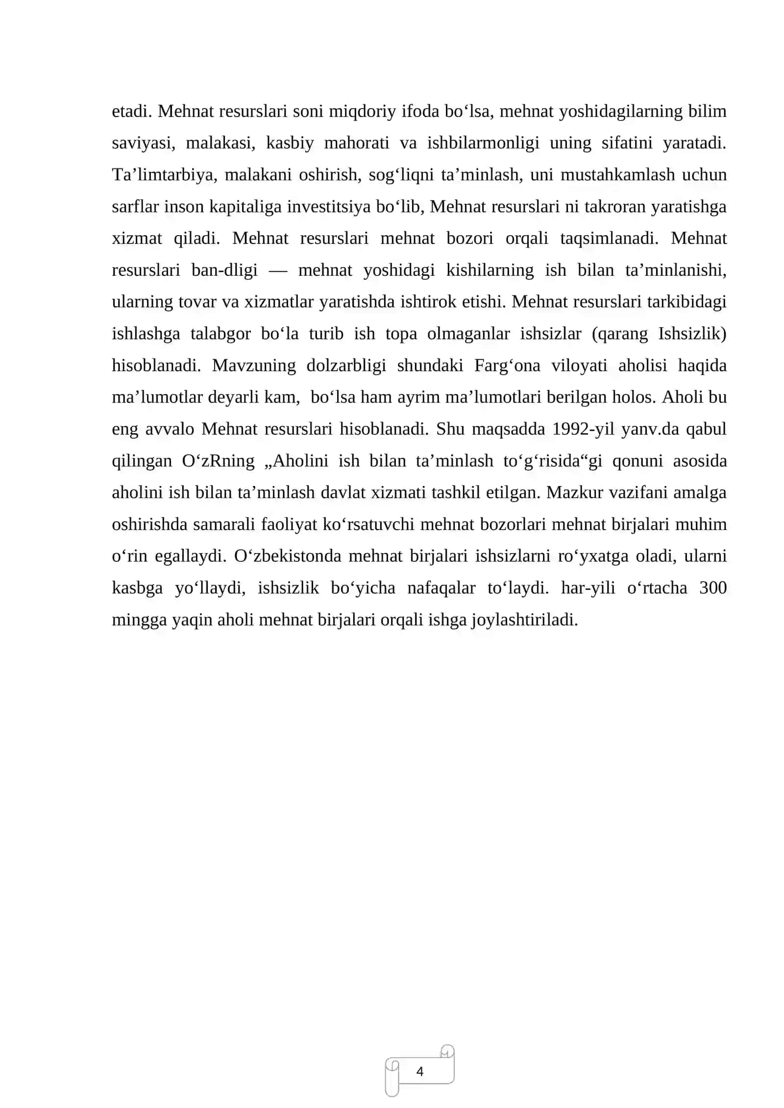 Farg’ona iqtisodiy rayoni aholisi va mehnat resurslari 4