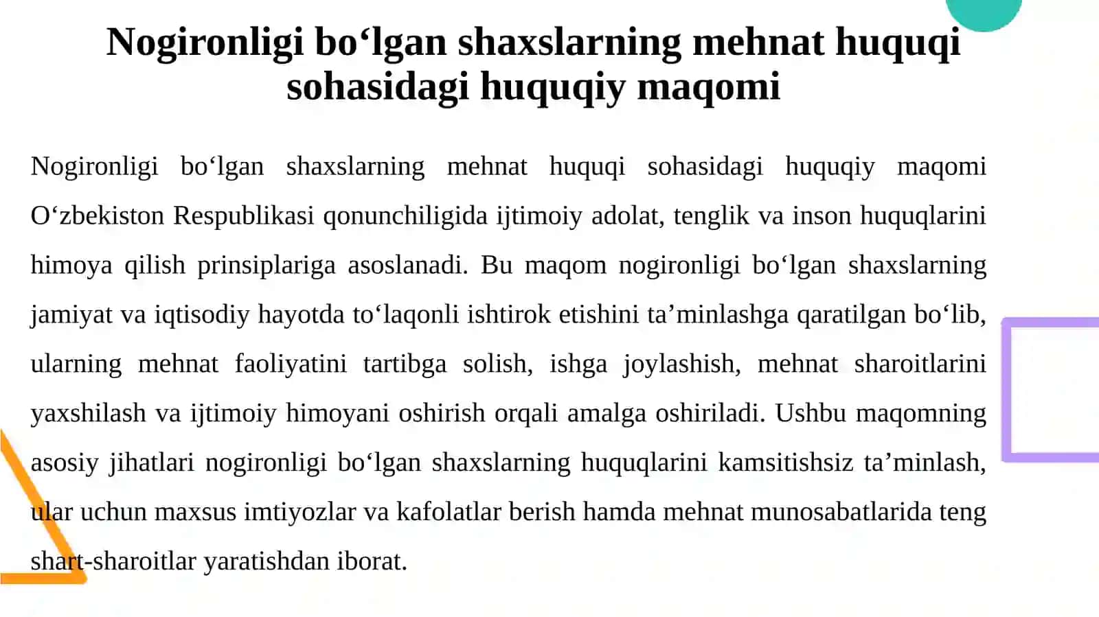 Nogironligibo‘lgan shaxslarning mehnatini tartibga solishning o‘ziga xos hususiyatlari 4
