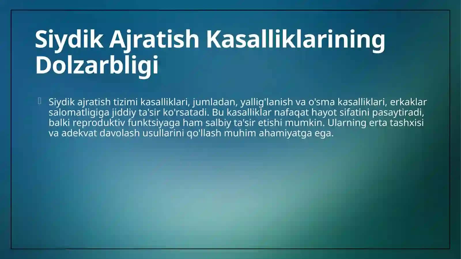 Siydik ajratish trakti va erkaklar jinsiy aʼzolari kasalliklari, Jinsiy a'zo yalligʻlanish va oʻsma kasalliklari 4