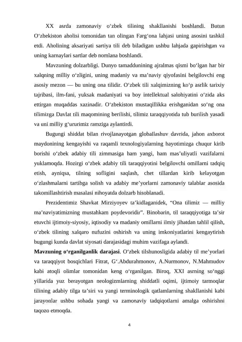 HOZIRGI OʻZBEK ADABIY TILI TARAQQIYOTINI BELGILOVCHI OMILLAR 4