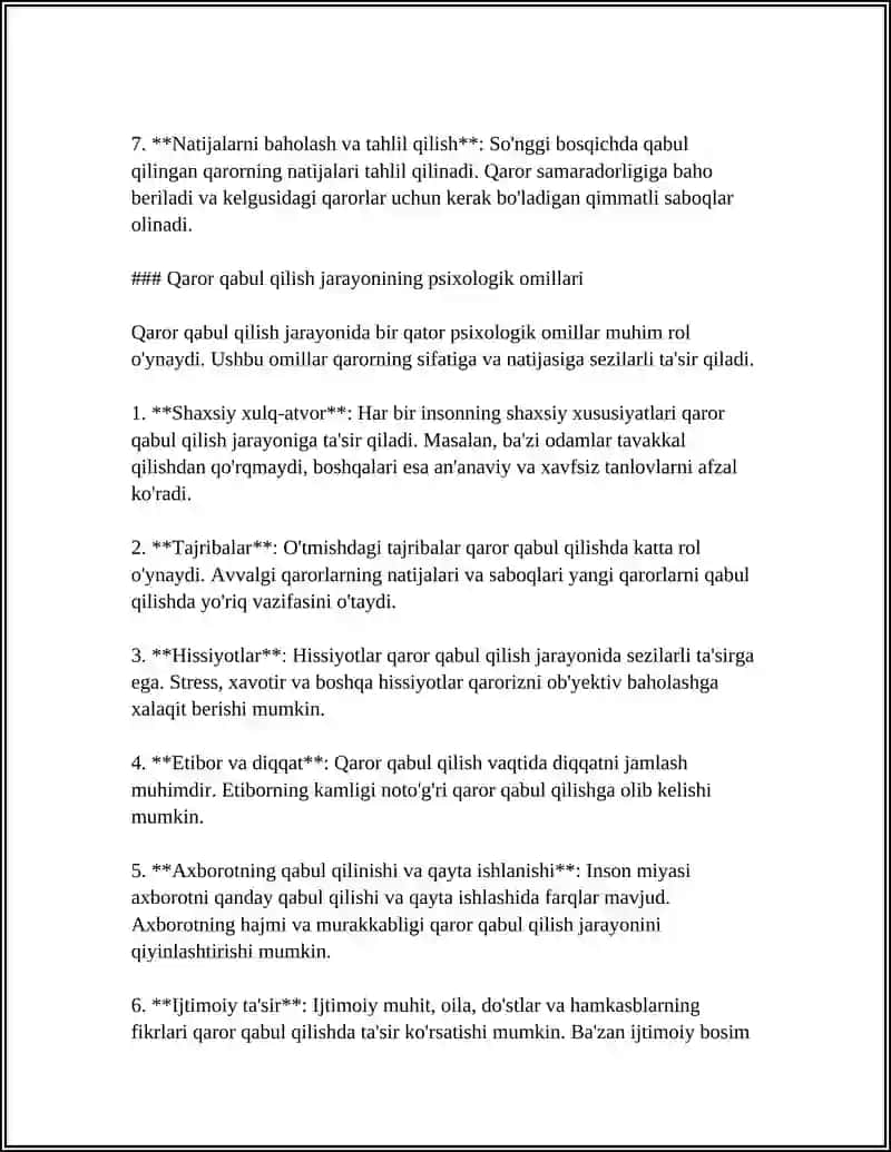 QAROR QABUL QILISH PSIXOLOGIYASI 4