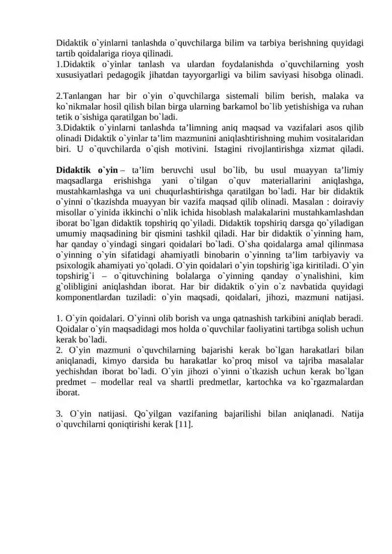 Didaktik o’yinlar va ularni kompyuterda yaratish. Bola tarbiyasida kompyuter o’yinlari 4