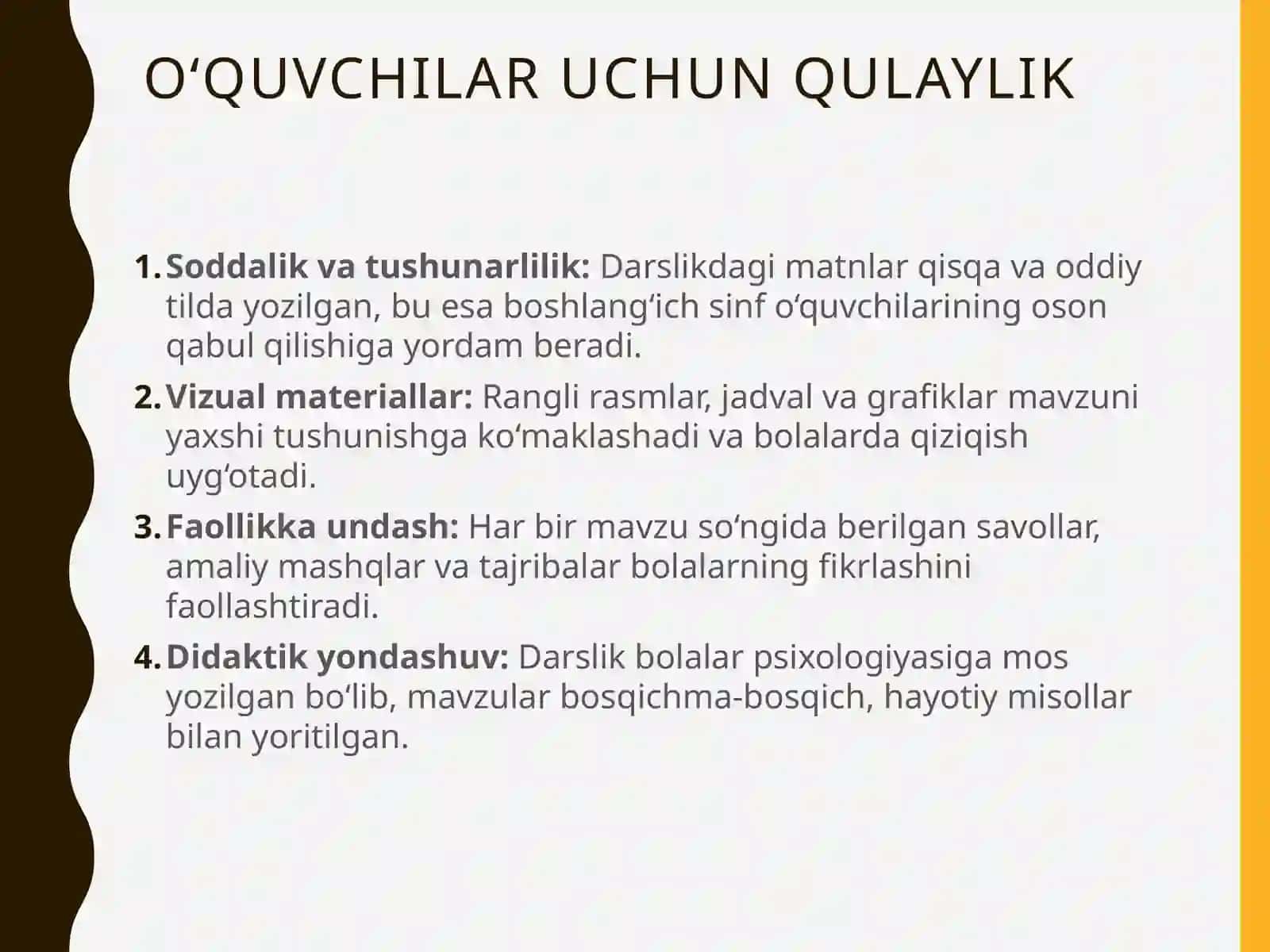 4-sinf Tabiiy fan darsligini tahlil qilish va taqriz 4