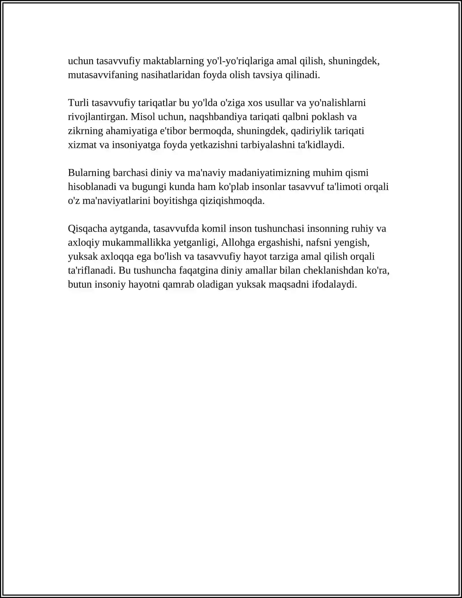 TASAVVUFDA KOMIL INSON QARASHLARI VA TARIQATLARI 4