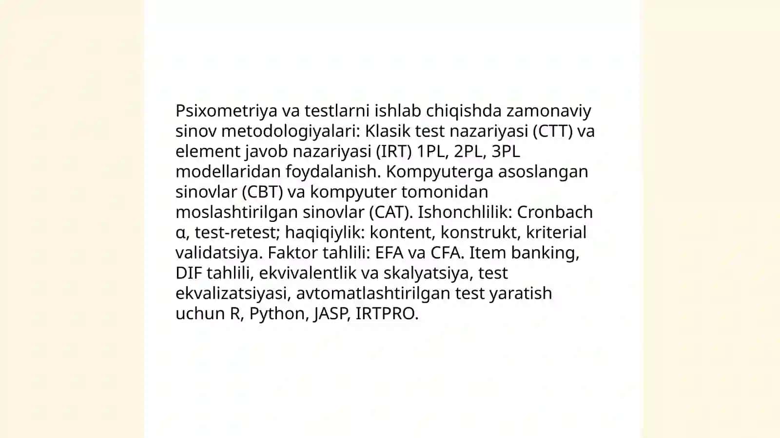Zamonaviy psixologiya tarmoqlarida tadqiqot metodlarining qo'llanilishi 4