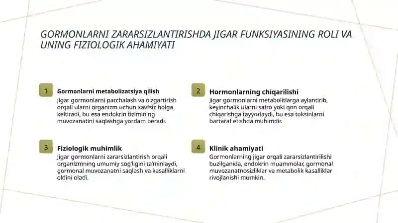 Jigarda gormonlarning zararsizlantirilishi, klinik ahamiyati 4