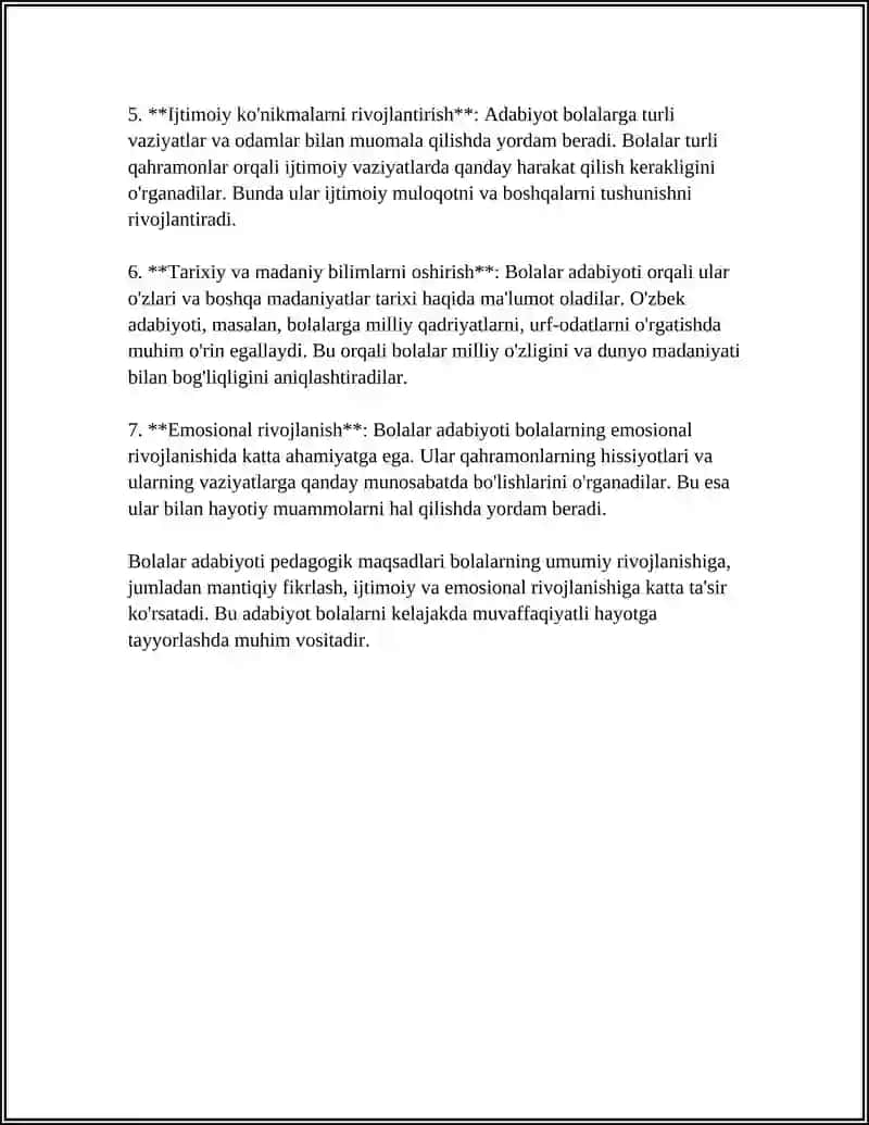 Bolalar adabiyotining maqsadi va vazifalari 4