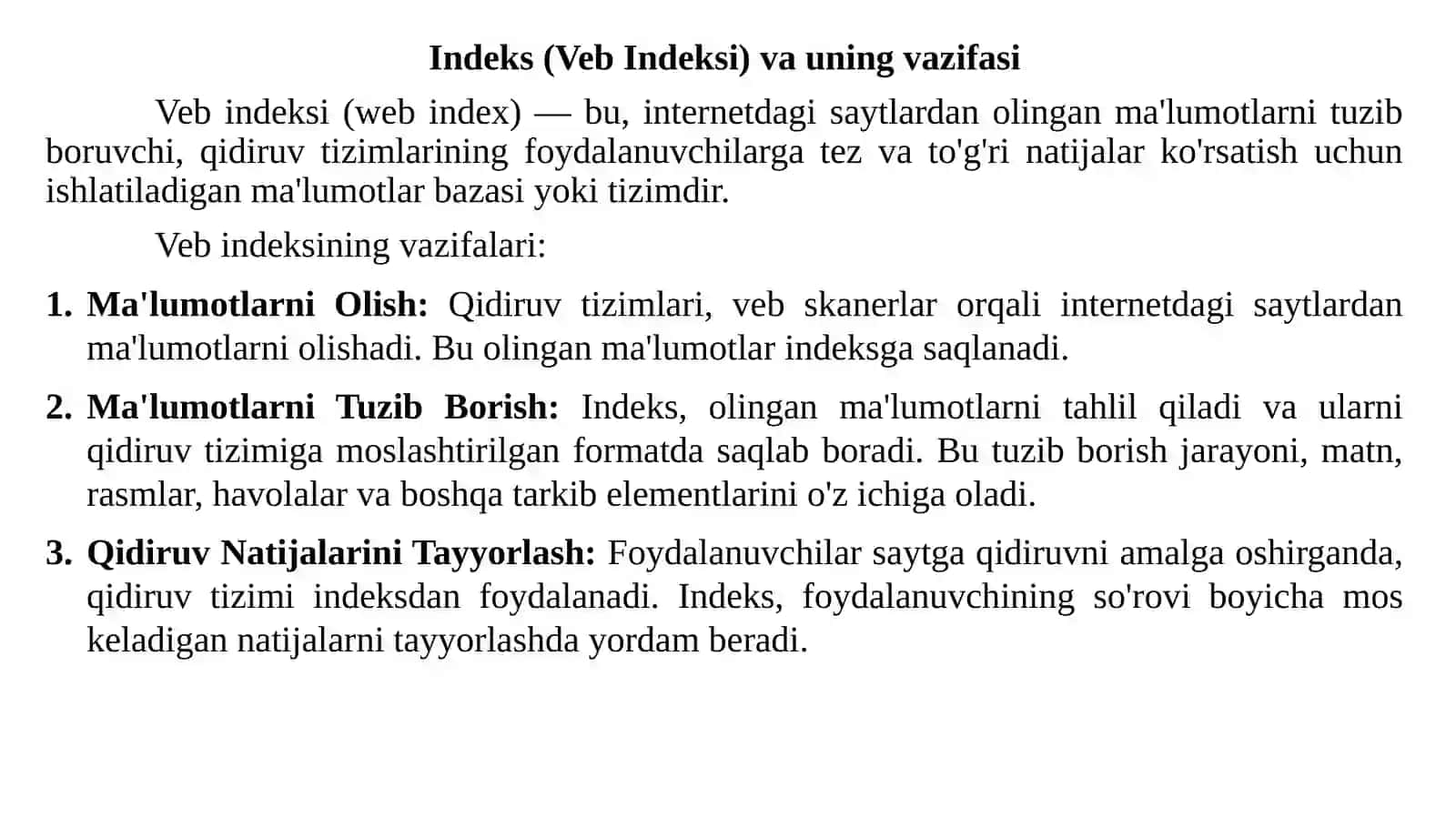 Veb skanerlash va indekslar. Brauzer xususiyatlari. Crawler arxitekturasi 4