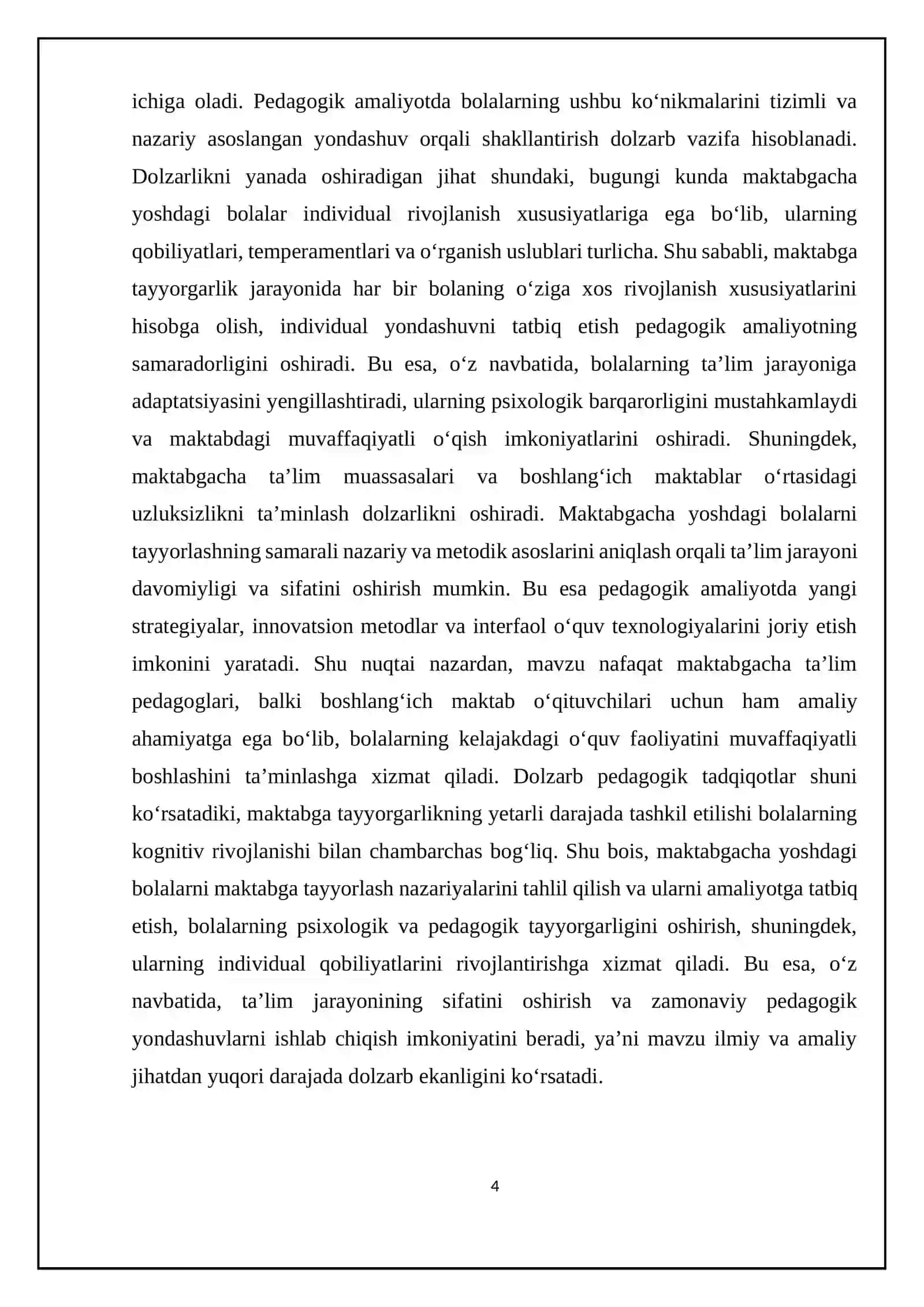 MAKTABGACHA YOSHDAGI BOLALARNI MAKTABGA TAYYORLASH NAZARIYALARI TAHLILI 4