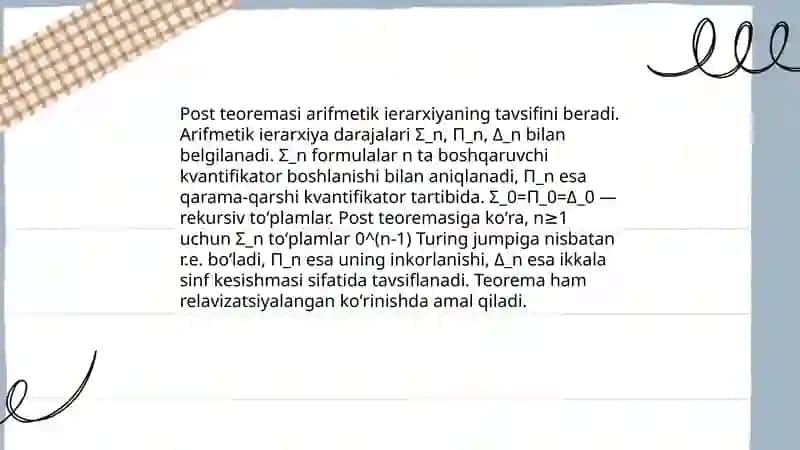 Post teoremasi natijalari 4