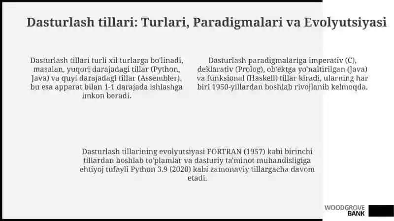 Algaritmlash usullari.Dasturlashtirishtillari tillari 4