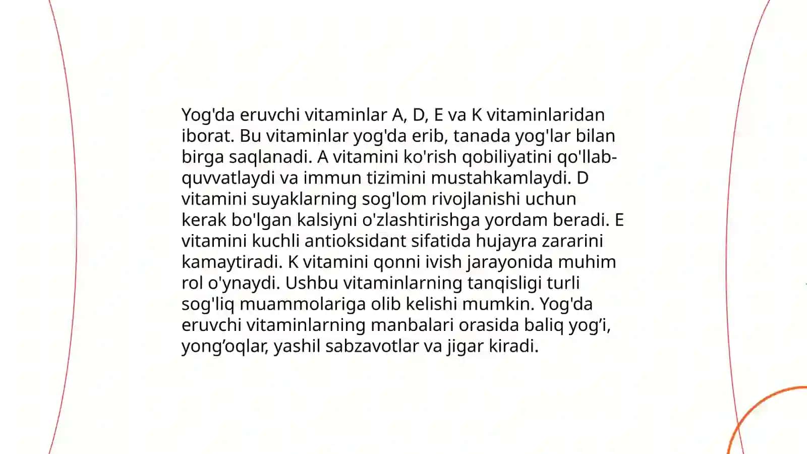Yoğda eruvchi vitaminlar. Tuzilishi va funksiyasi 4