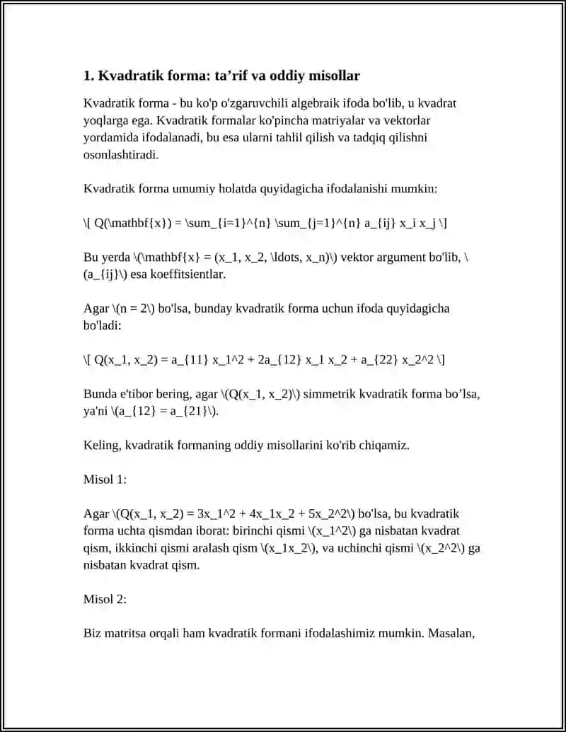 KVADRATIK FORMALAR 4
