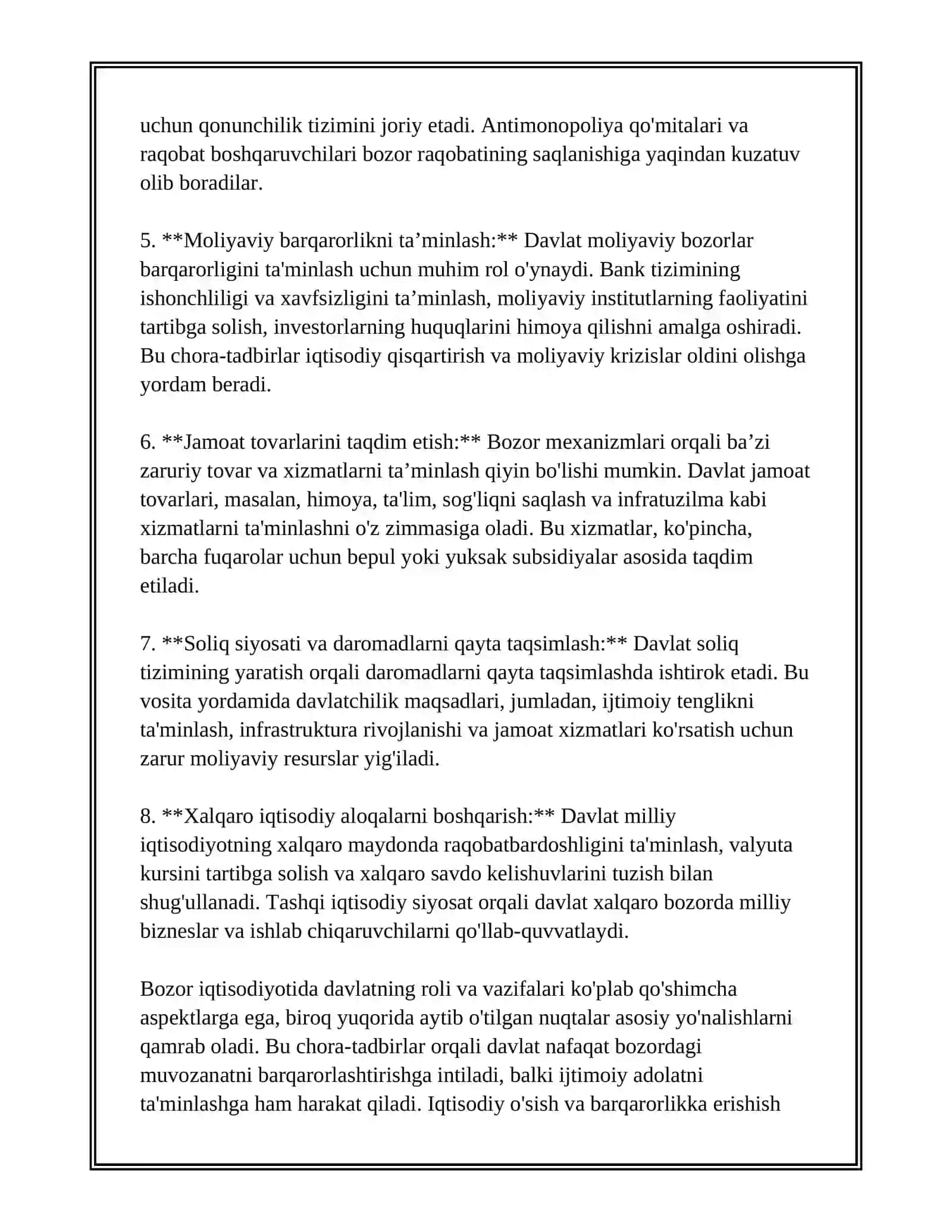 BOZOR IQTISODIYOTINI TARTIBGA SOLISHDA DAVLATNING ROLI 4
