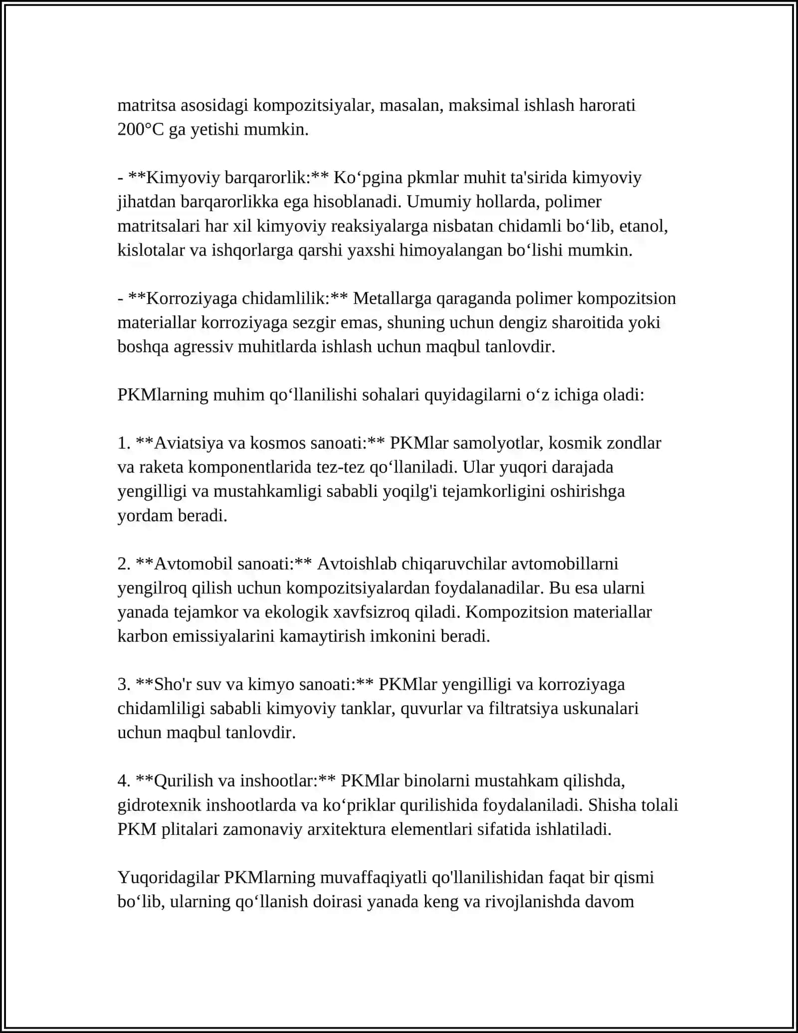 POLIMER KOMPAZITSION MATERIALLAR ANANAVIY KOMPAZITSIYASI 4