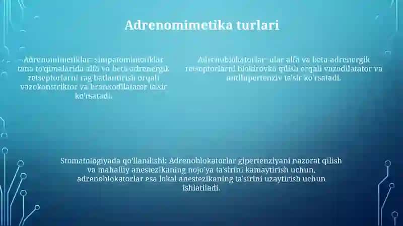 Adrenomimetika va adrenoblokatorlar 4