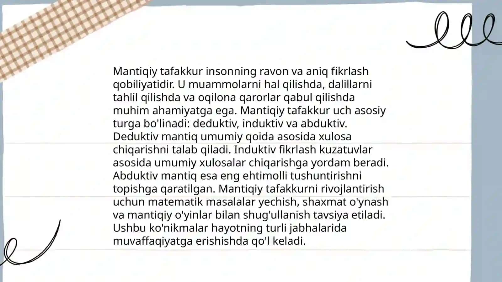 Yoshlik davridagi aqliy rivojlanish xususiyatlari (19-20) yosh 4