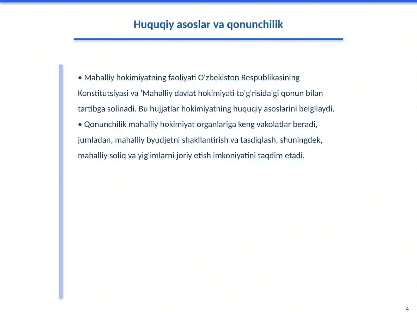 Mahalliy hokimiyatning hududiy va tashkiliy asoslari 4