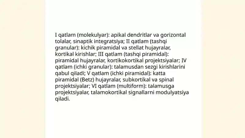 Bosh miya yarim sharlar po'stlog'ining fiziologiyasi. Bazal yadrolar 4