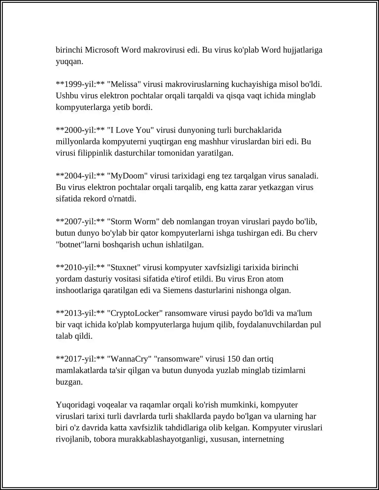 KOMPYUTER VIRUSLARI VA VIRUSDAN HIMOYALANISH USULLARU 4