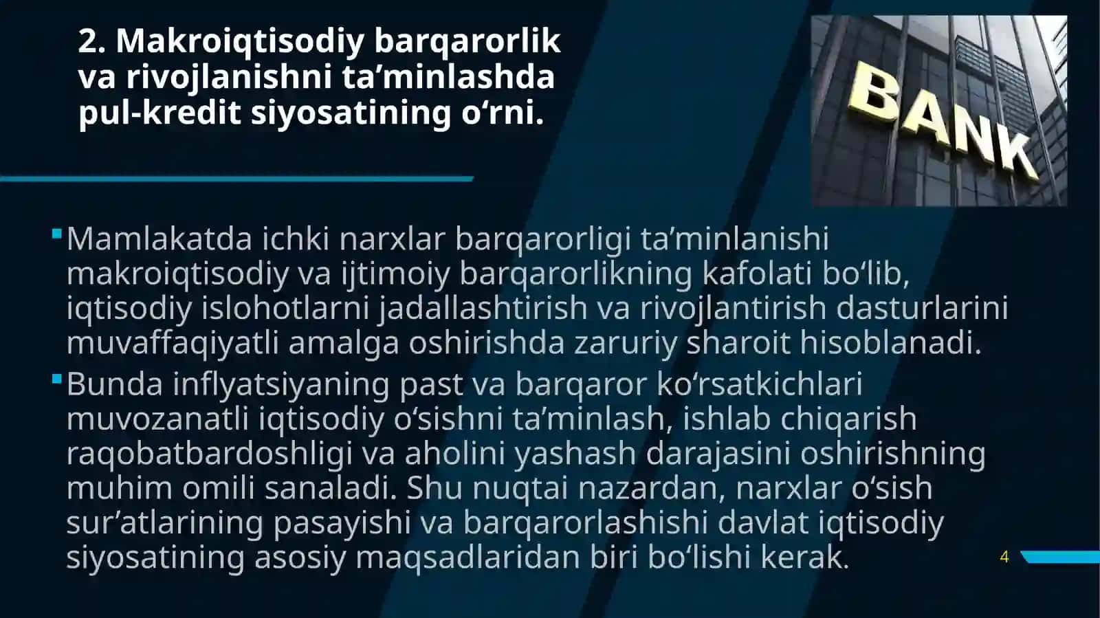 O’zbekiston Respublikasi pul-kreditsiyosati 4