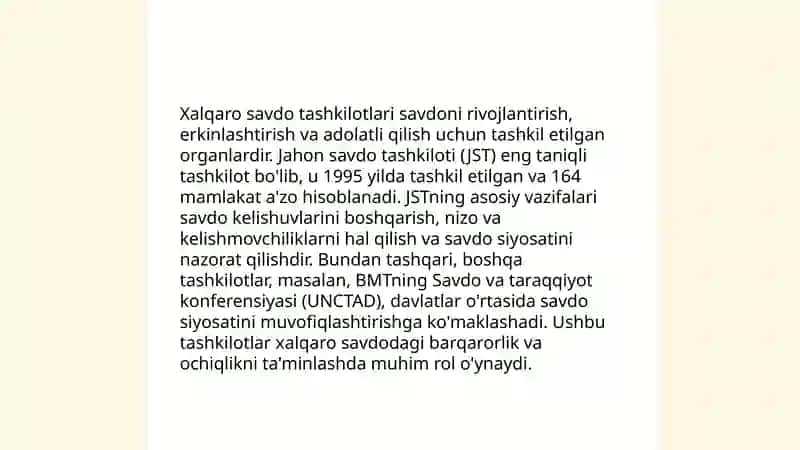 Xalqaro savdo, xalqaro huquqiy tartibga solish va huquqiy nizolar 4