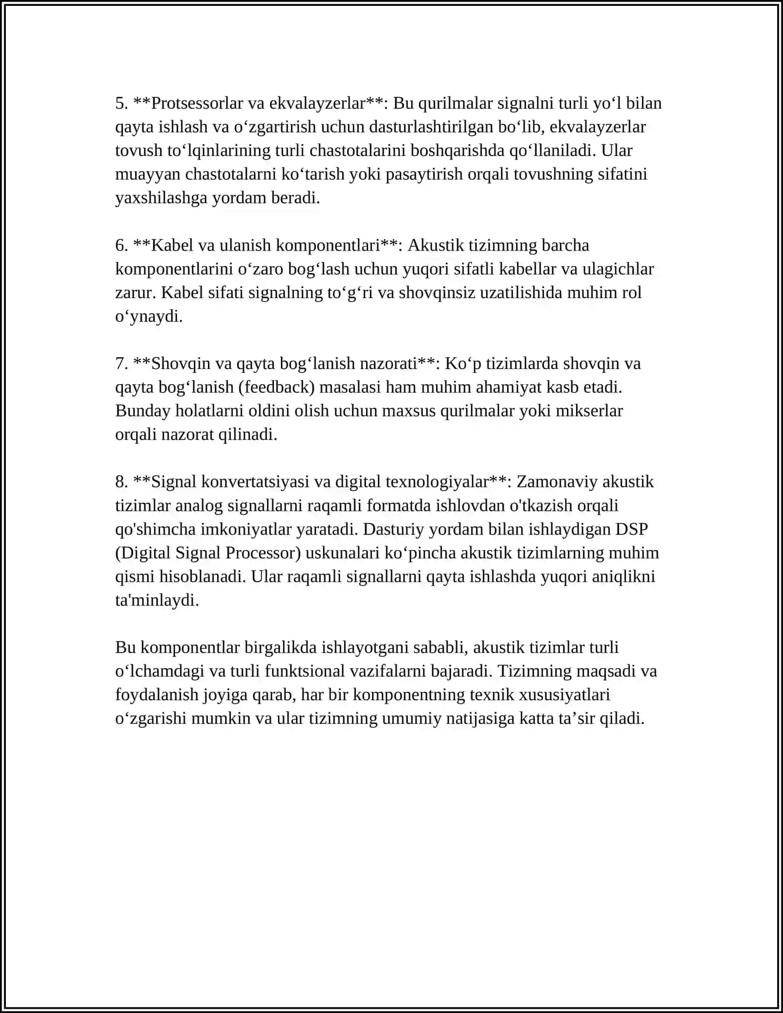 ESHITISH A'ZOLARI PATOLOGIYASINI TASHXISLASH: AKUSTIK SISTEMANING TEKSHIRISH USULLARI BUZULISHINING OGʻIRLIK DARAJALARINI BELGILASH 4